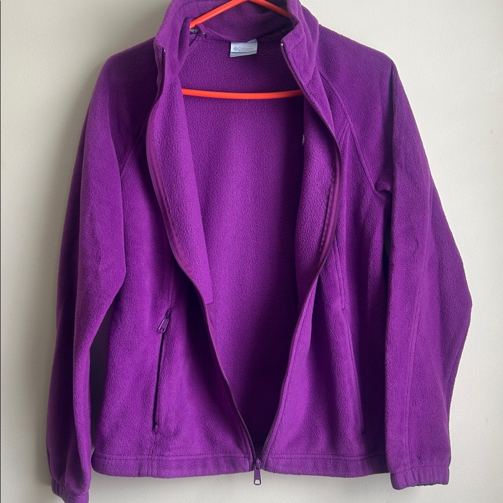 Purple Columbia fleece zip up jacket size large - Picture 6 of 7